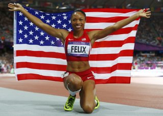 Allyson Felix at London 2012 Olympic Games August 8, 2012. (REUTERS/Eddie Keogh)