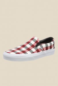 Vans Timeless White & Red Plimsolls